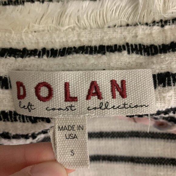 Dolan Striped Fringe Open Jacket Boucle Textured Blazer Small - Picture 3 of 4